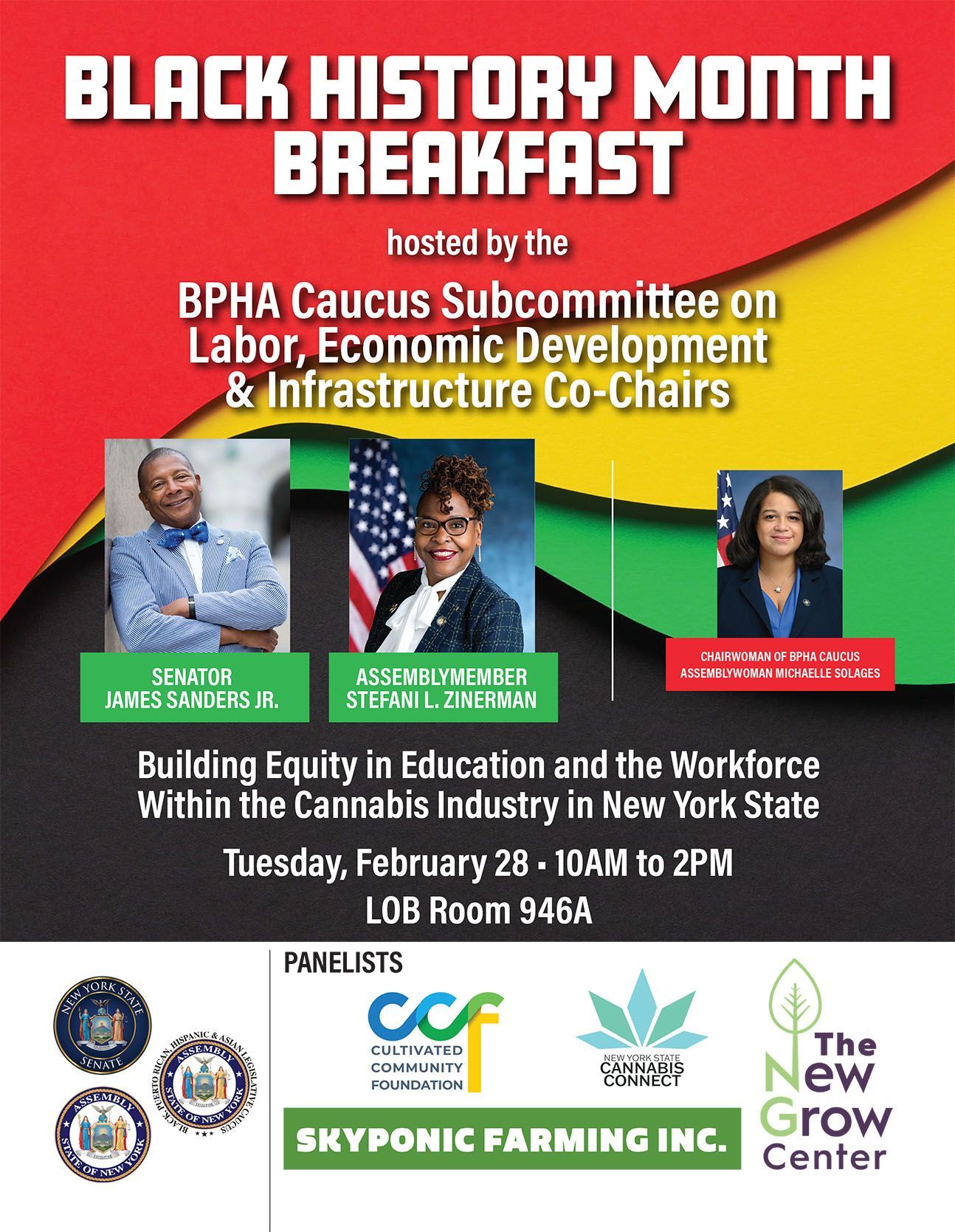 Black History Month Breakfast hosted by the BPHA Caucus Subcommittee on Labor, Economic Development & Infrastructure Co-Chairs